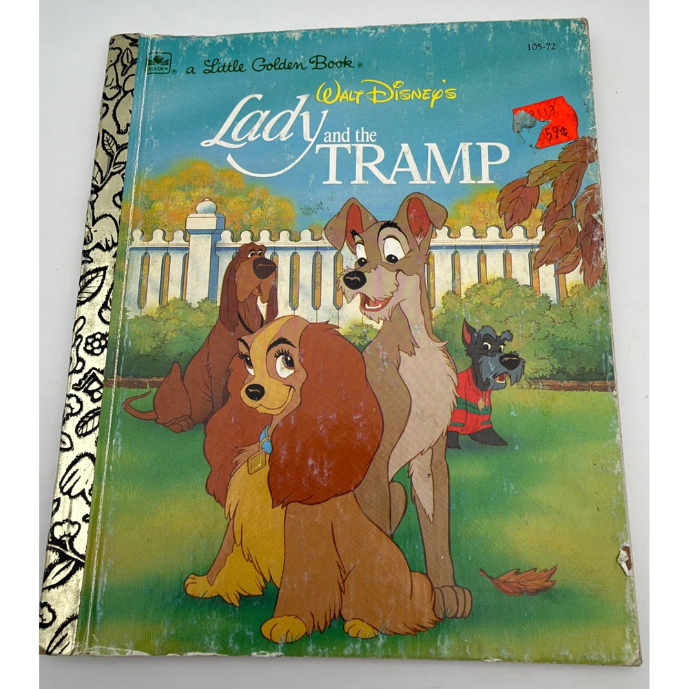 Walt Disney Lady and the Tramp Little Golden Book 1992 Vintage 105-72 Hardcover